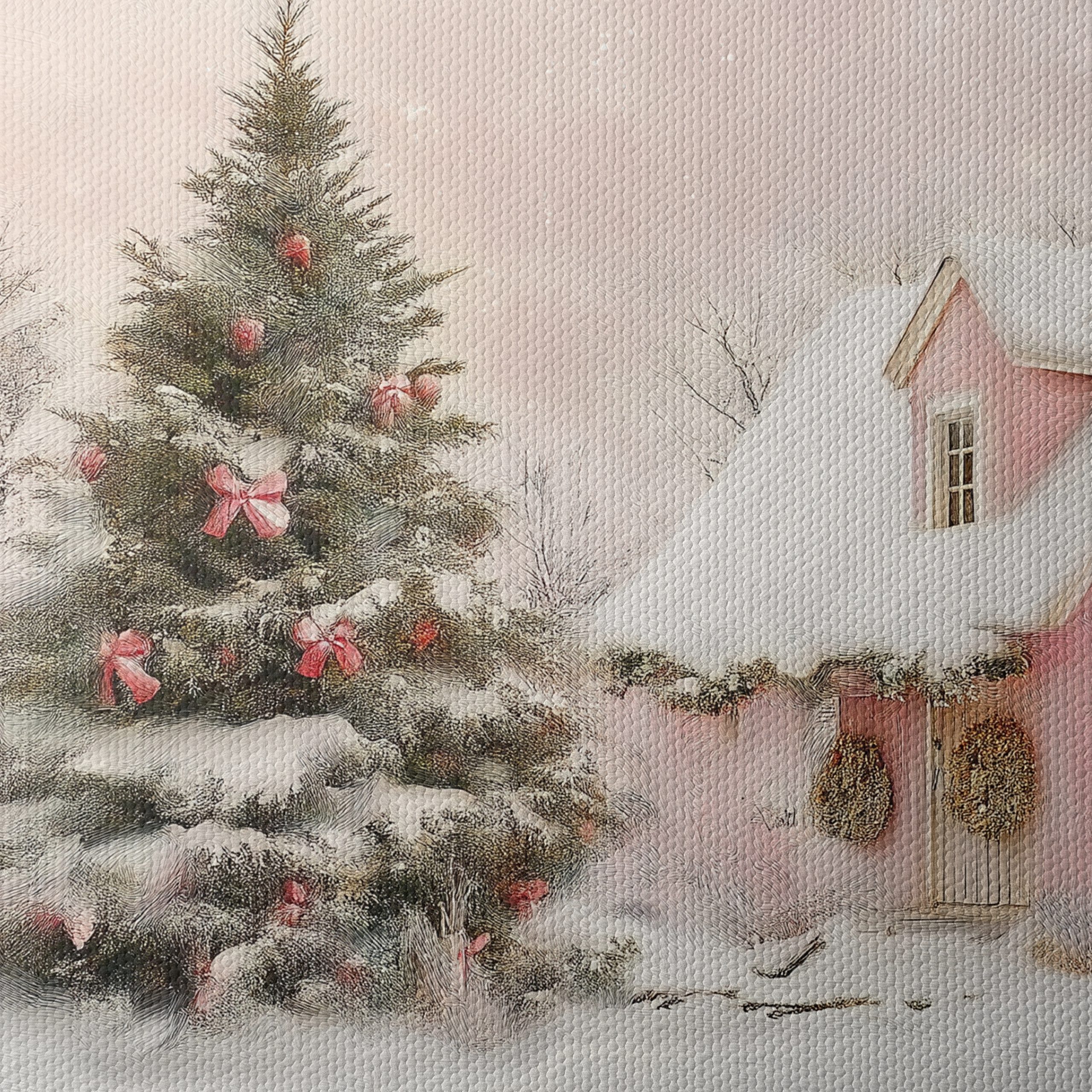 Charming Christmas Cottage with Snowy Trees - Image 4