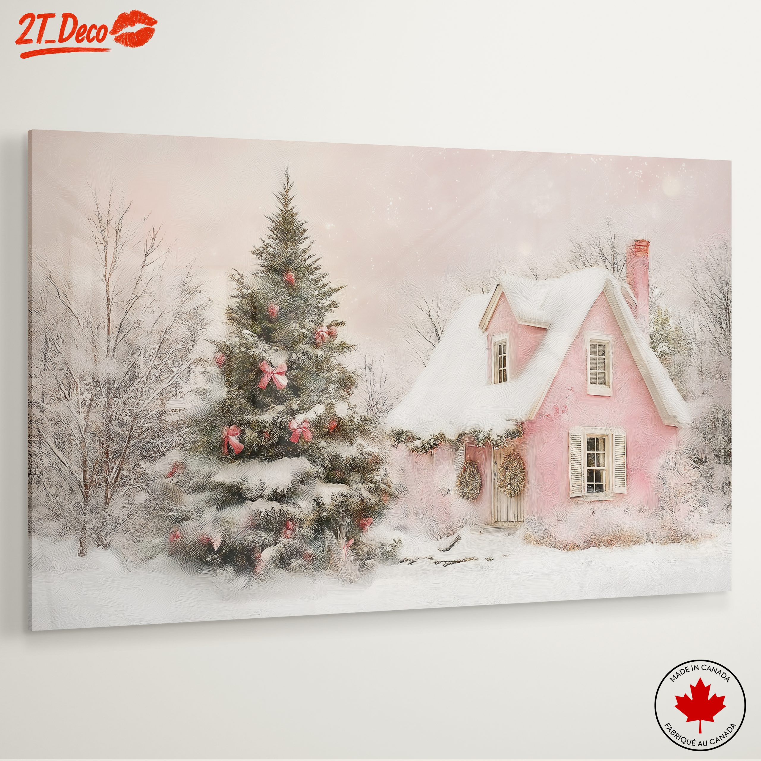 Charming Christmas Cottage with Snowy Trees - Image 6