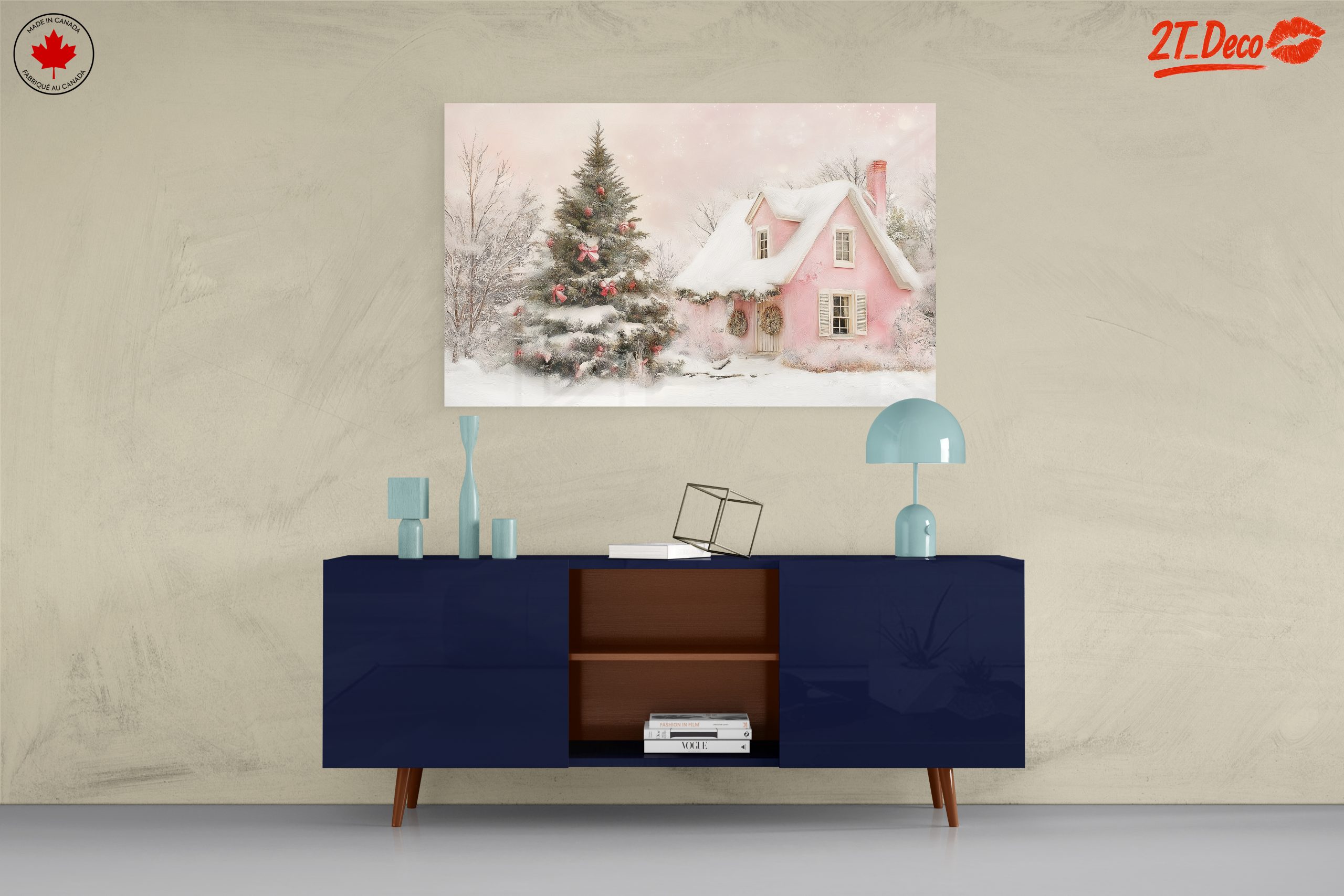 Charming Christmas Cottage with Snowy Trees - Image 8