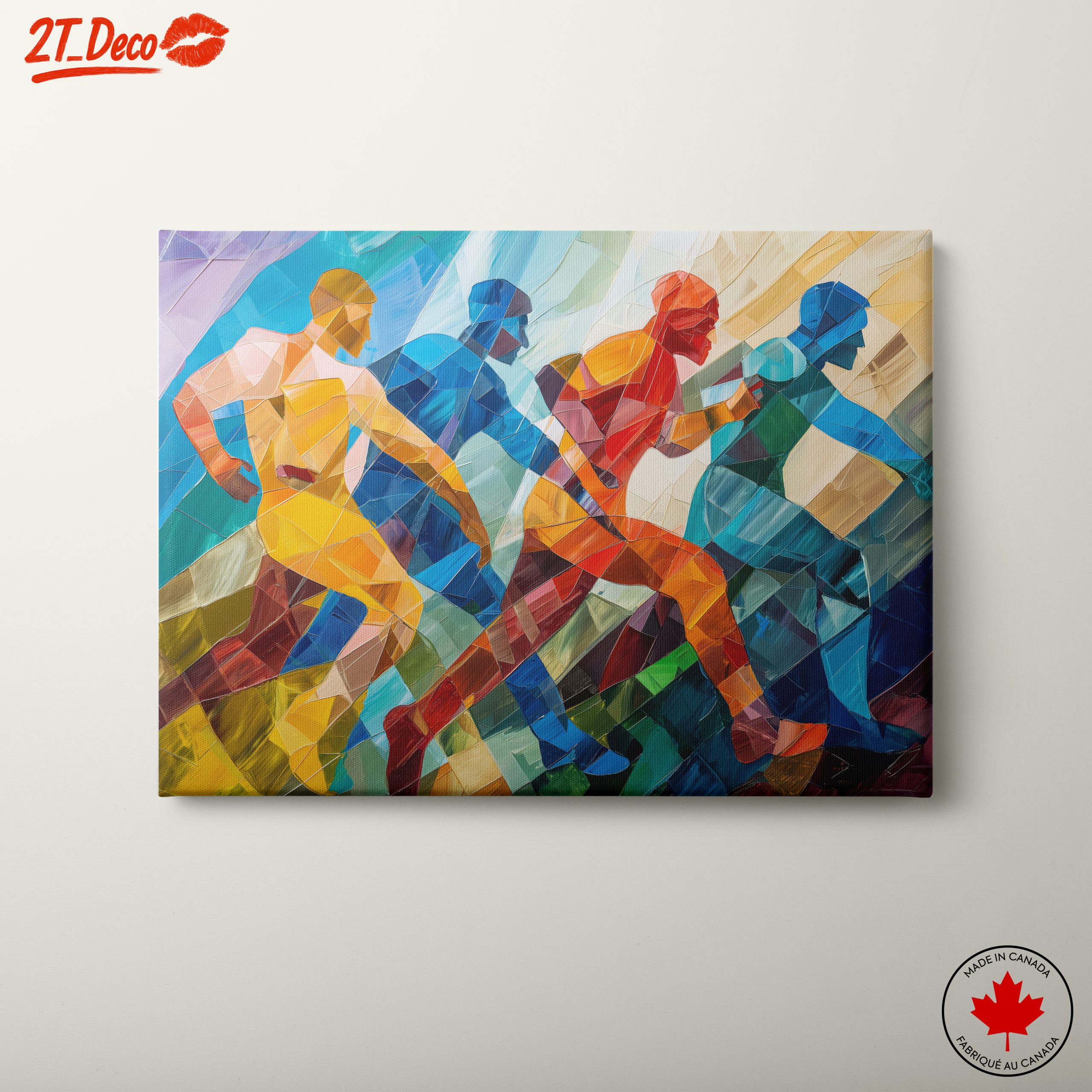 Dynamic Abstract Figure Art in Bright Colors