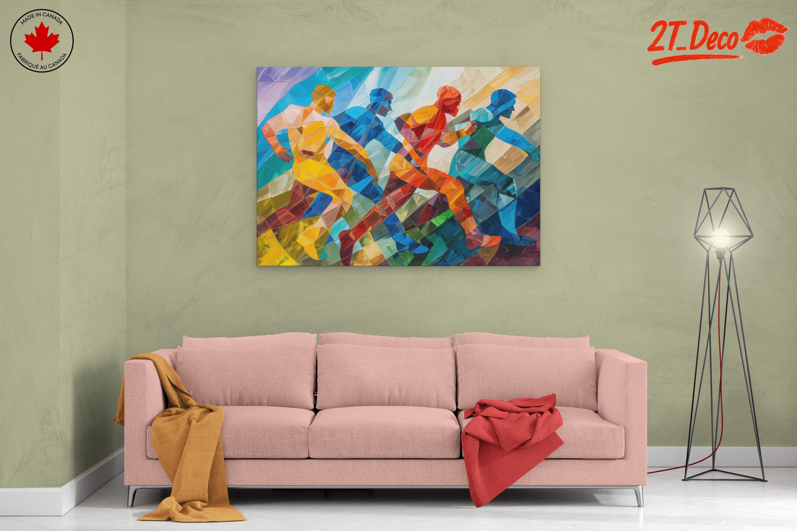Dynamic Abstract Figure Art in Bright Colors - Image 2
