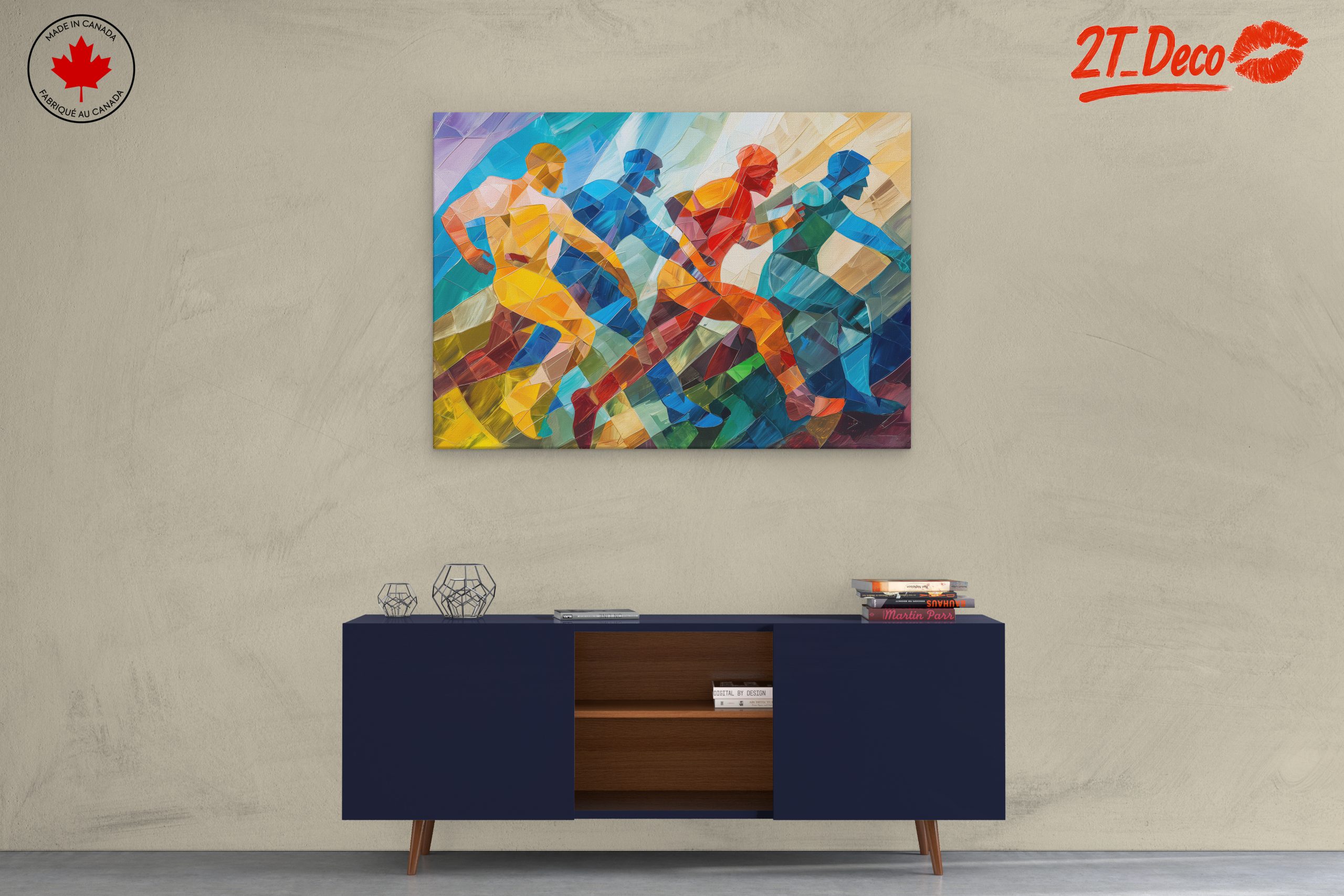 Dynamic Abstract Figure Art in Bright Colors - Image 3