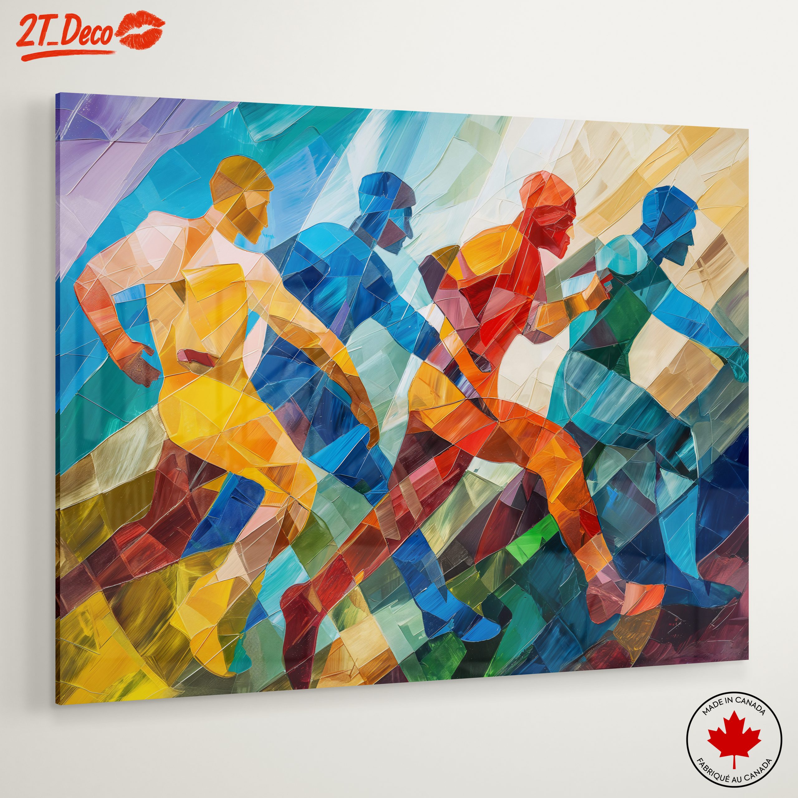 Dynamic Abstract Figure Art in Bright Colors - Image 6