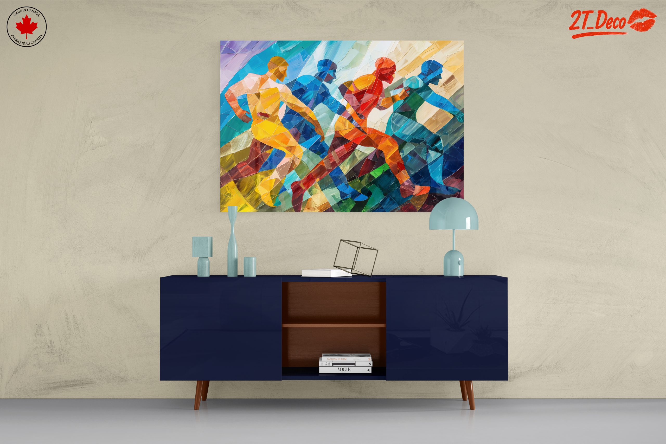Dynamic Abstract Figure Art in Bright Colors - Image 8