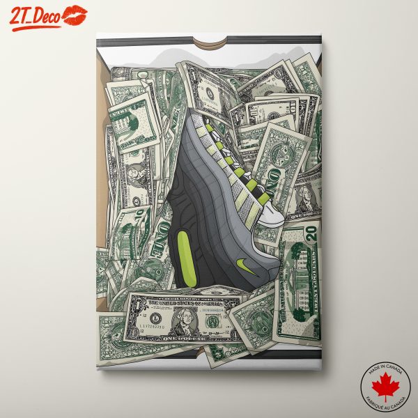 Sneaker with Cash Art for Urban Aesthetic