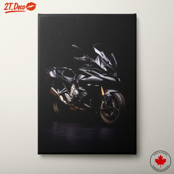 Sleek Black Motorcycle Art 5