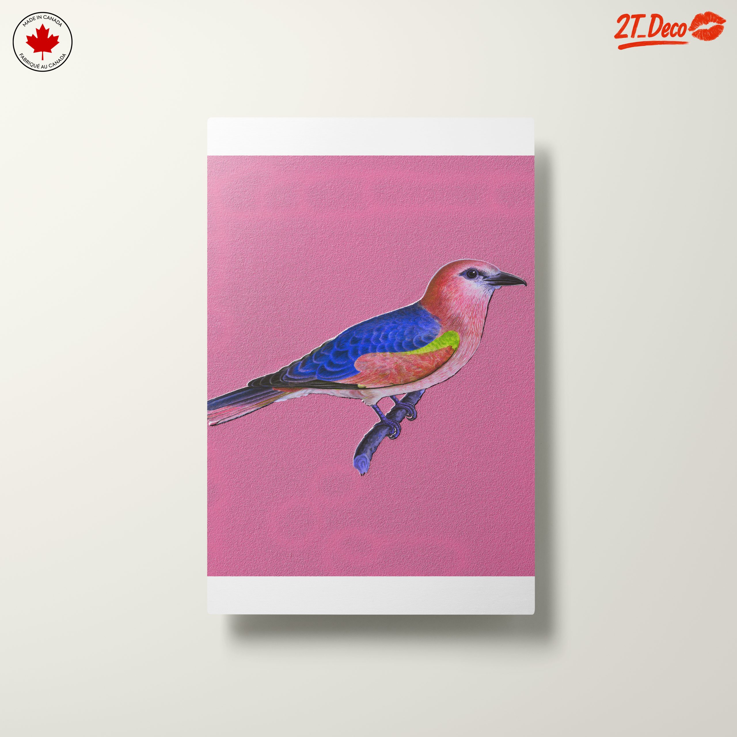 Vibrant Bird Art on Pink Background - Image 10