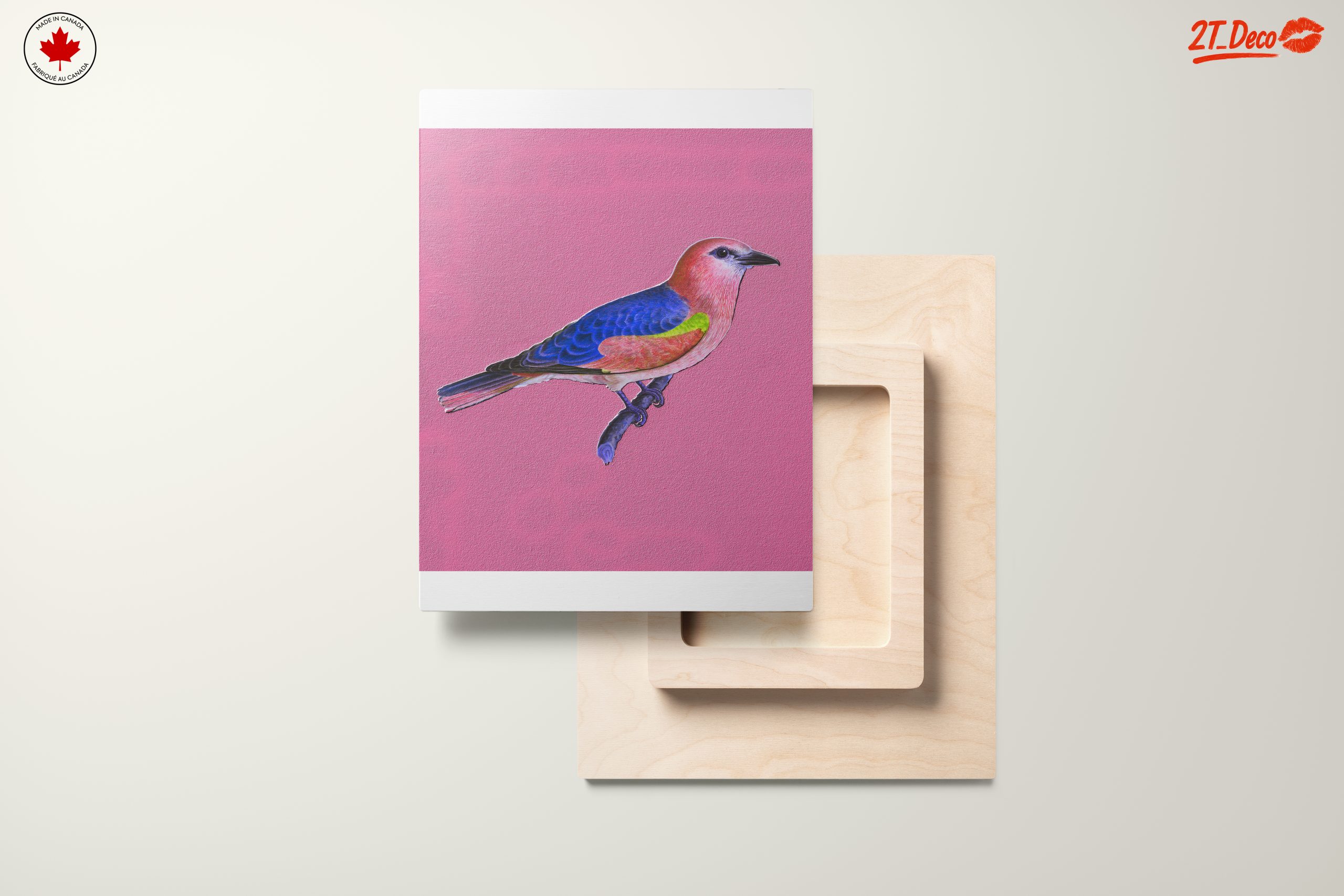 Vibrant Bird Art on Pink Background - Image 11