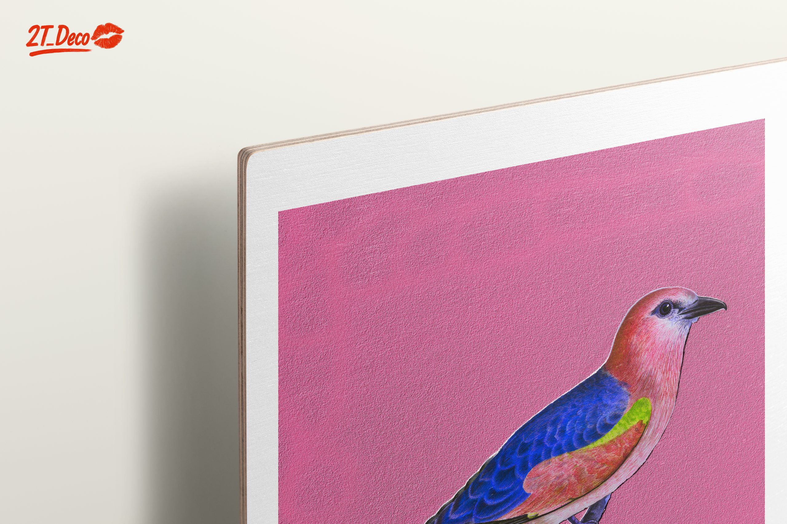 Vibrant Bird Art on Pink Background - Image 15