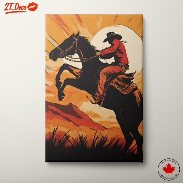 Dynamic Cowboy Riding Horse Adventure