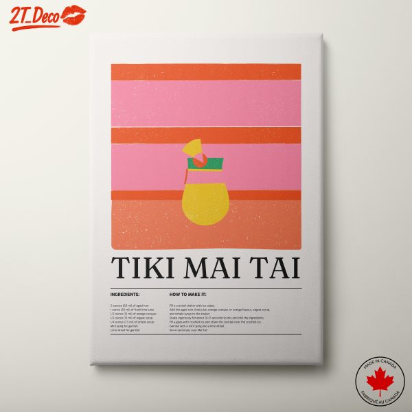 Colorful Tiki Mai Tai Recipe Art