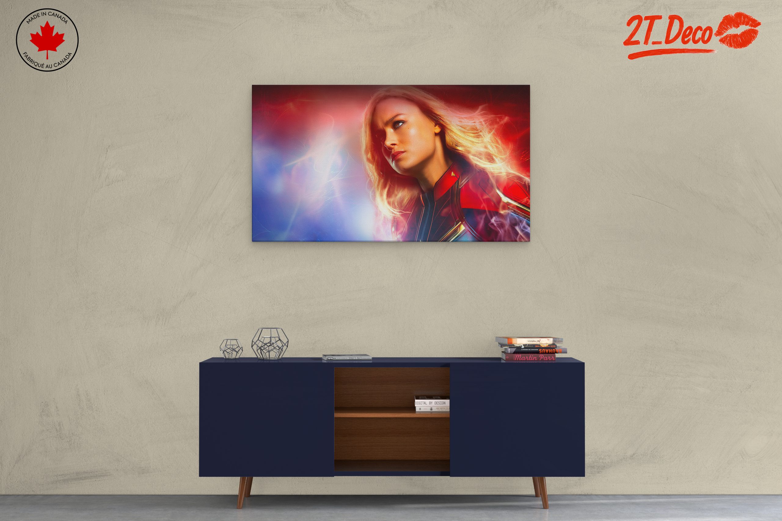 Captain Marvel Themed Artwork Featuring Superhero - Image 3