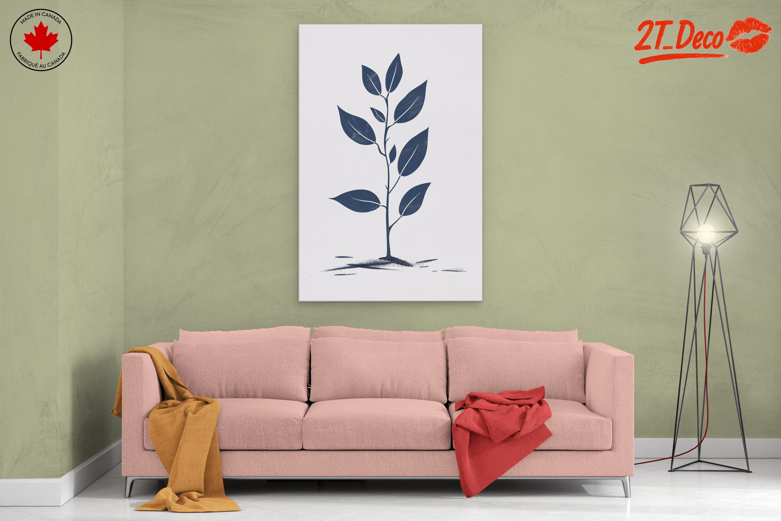 Navy Blue Minimalist Botanical Art - Image 2
