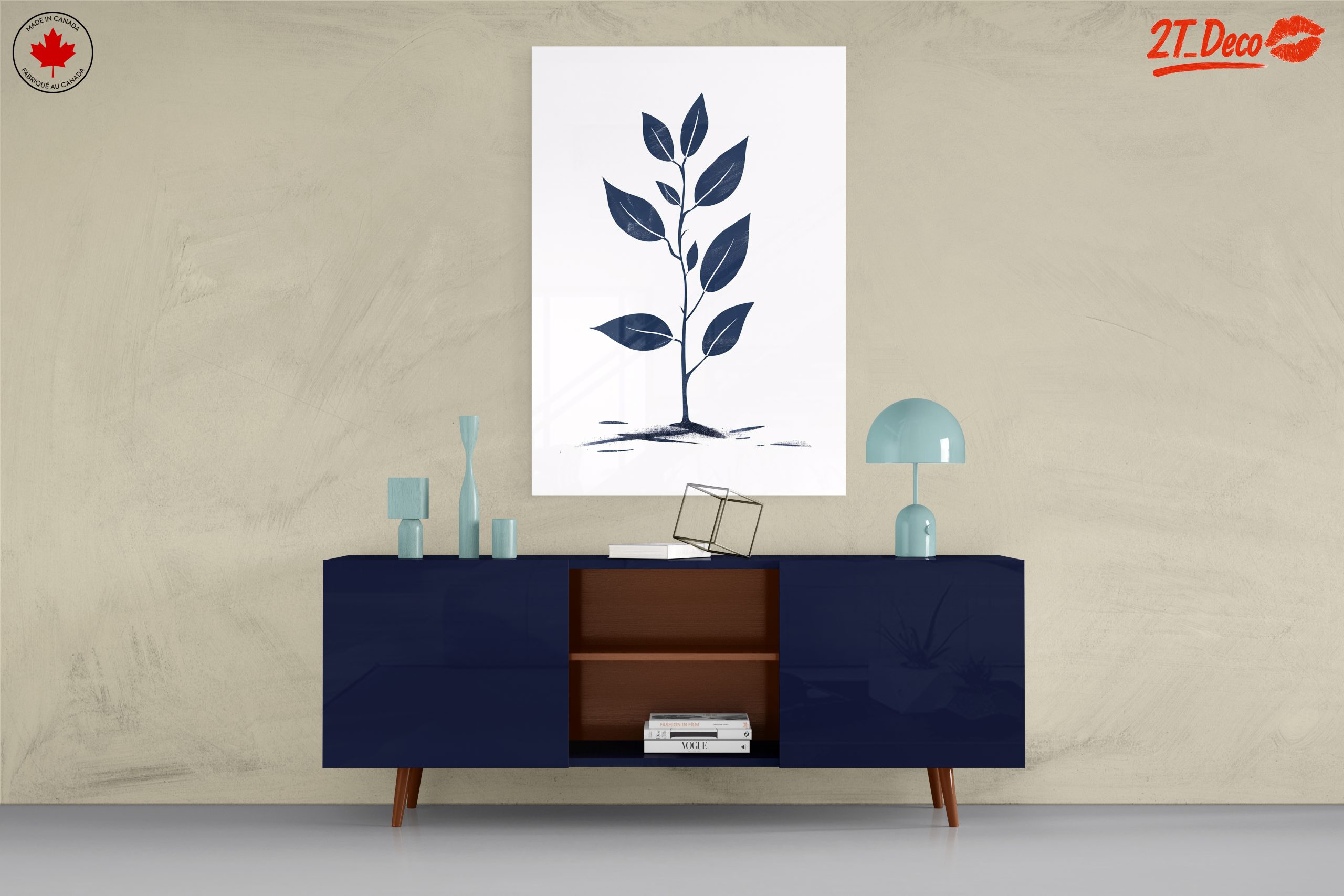 Navy Blue Minimalist Botanical Art - Image 8