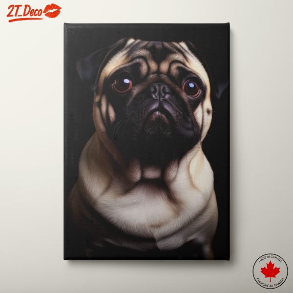 Detailed Pug Portrait Wall Art