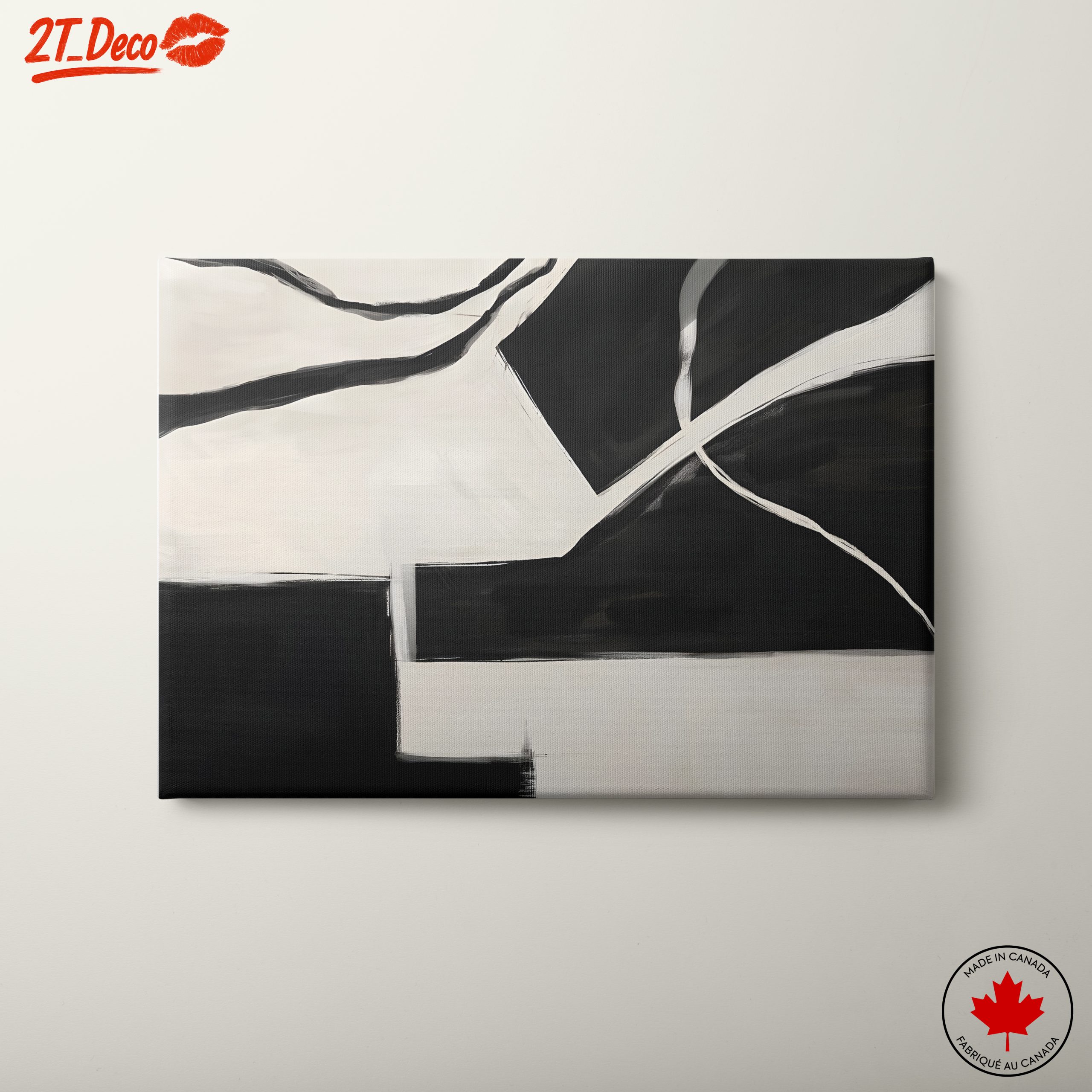 Modern Abstract Art in Black and White