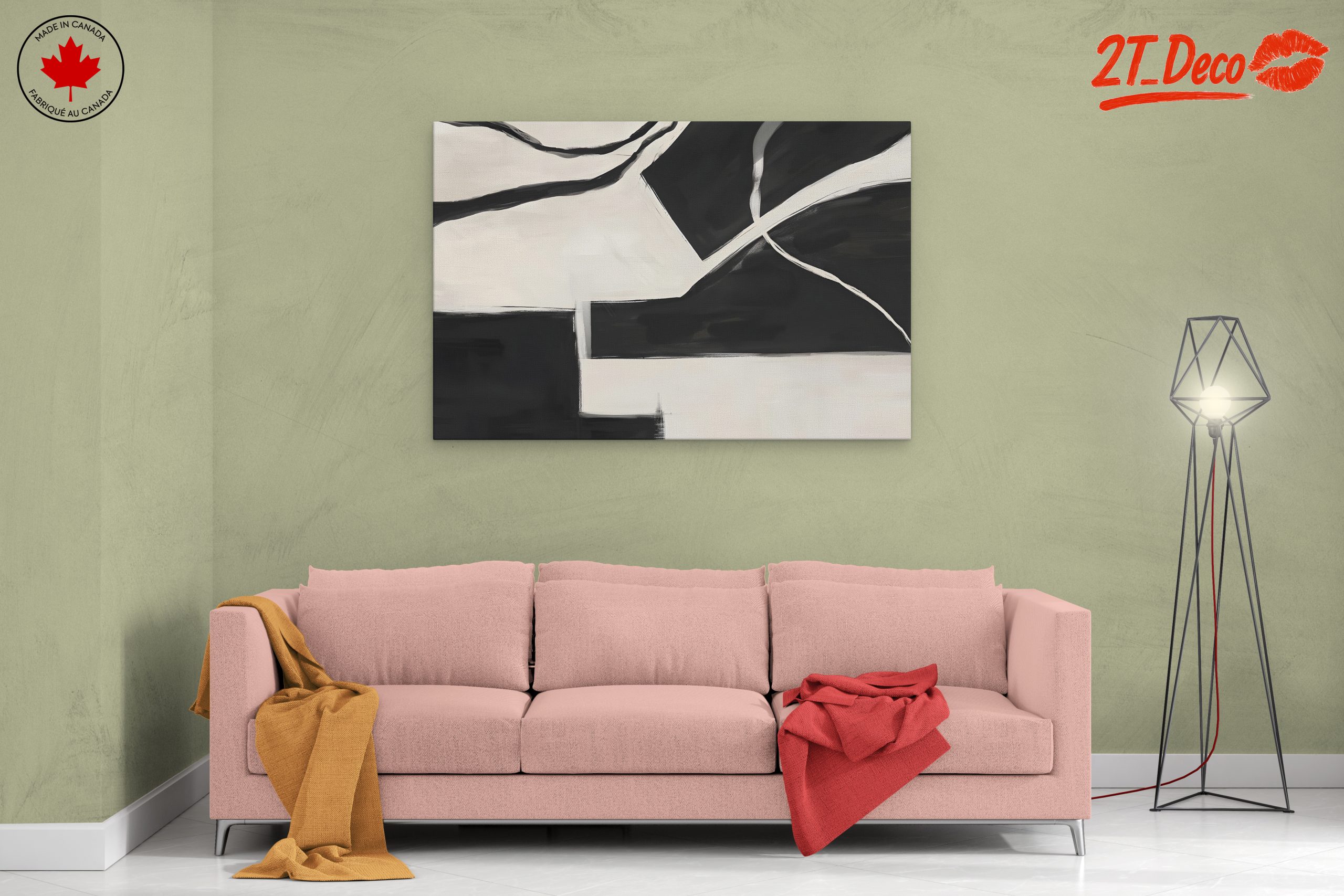 Modern Abstract Art in Black and White - Image 2