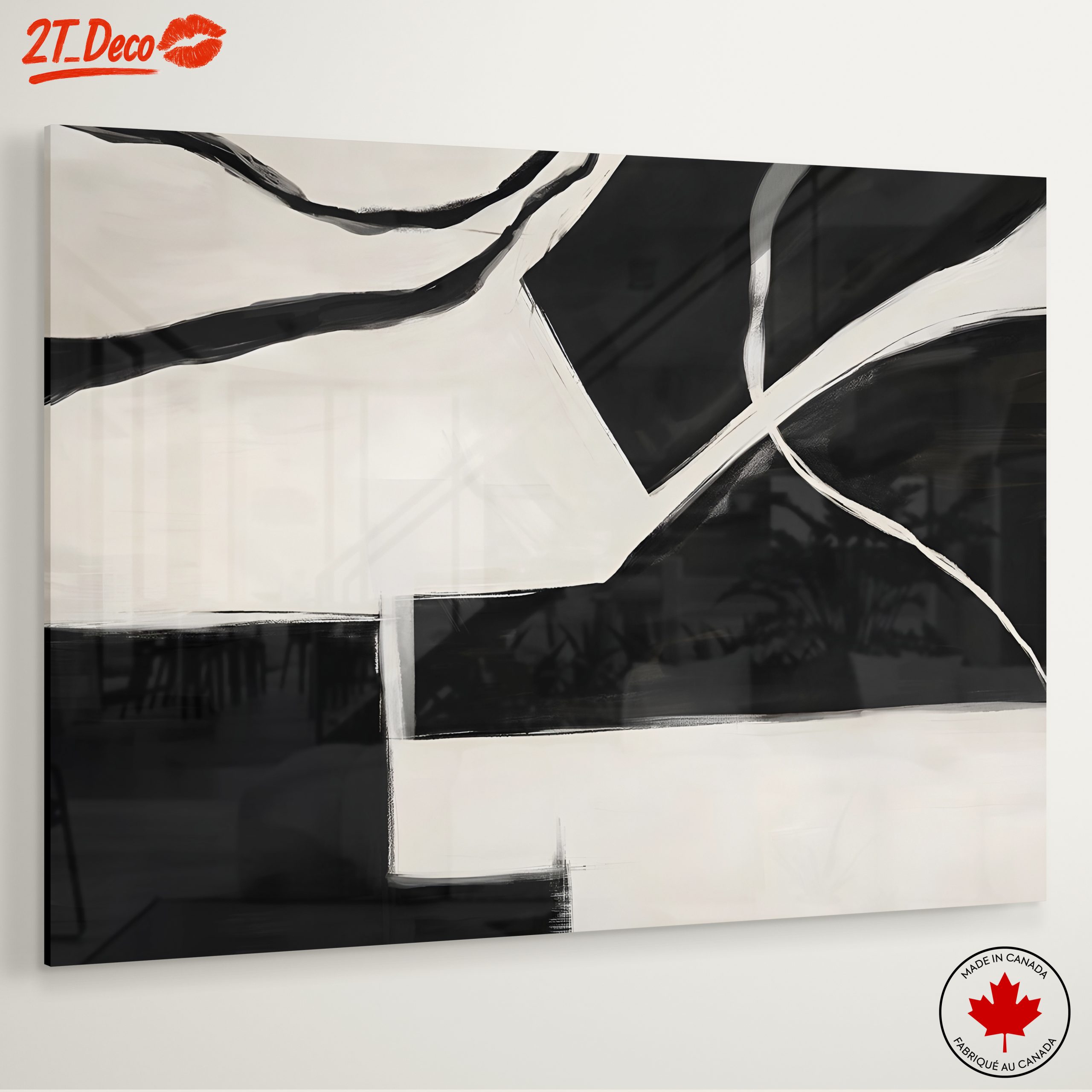 Modern Abstract Art in Black and White - Image 6
