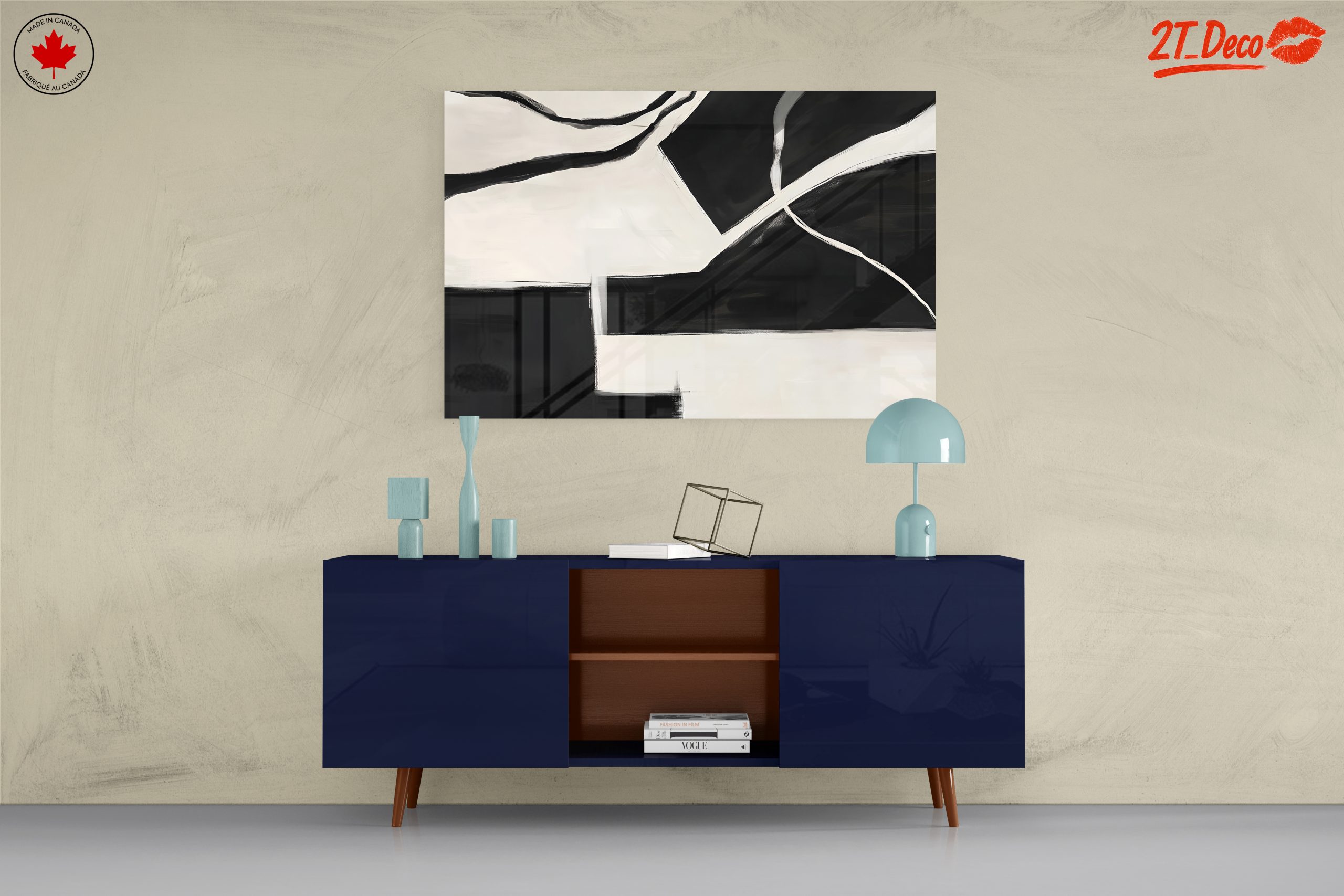 Modern Abstract Art in Black and White - Image 8