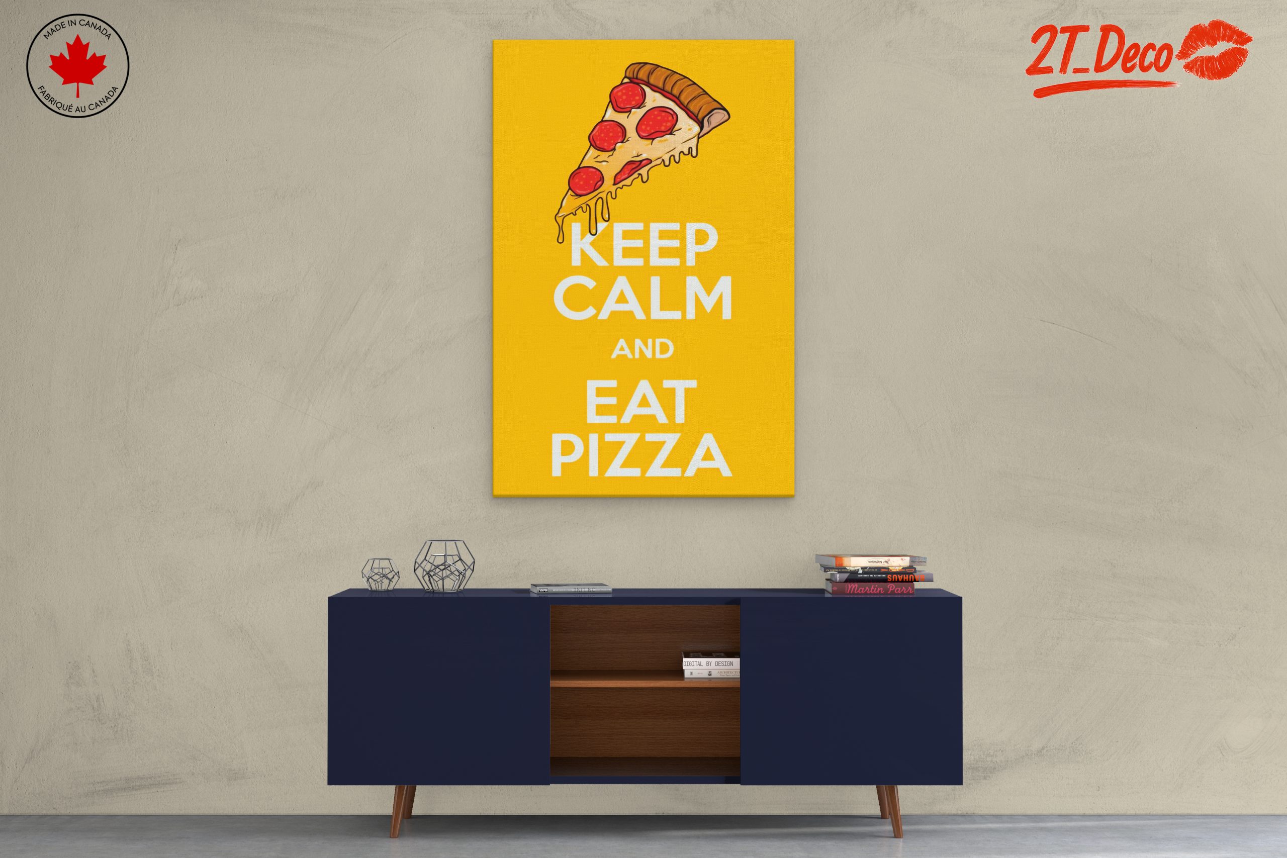 Keep Calm and Eat Pizza Fun Wall Art - Image 3