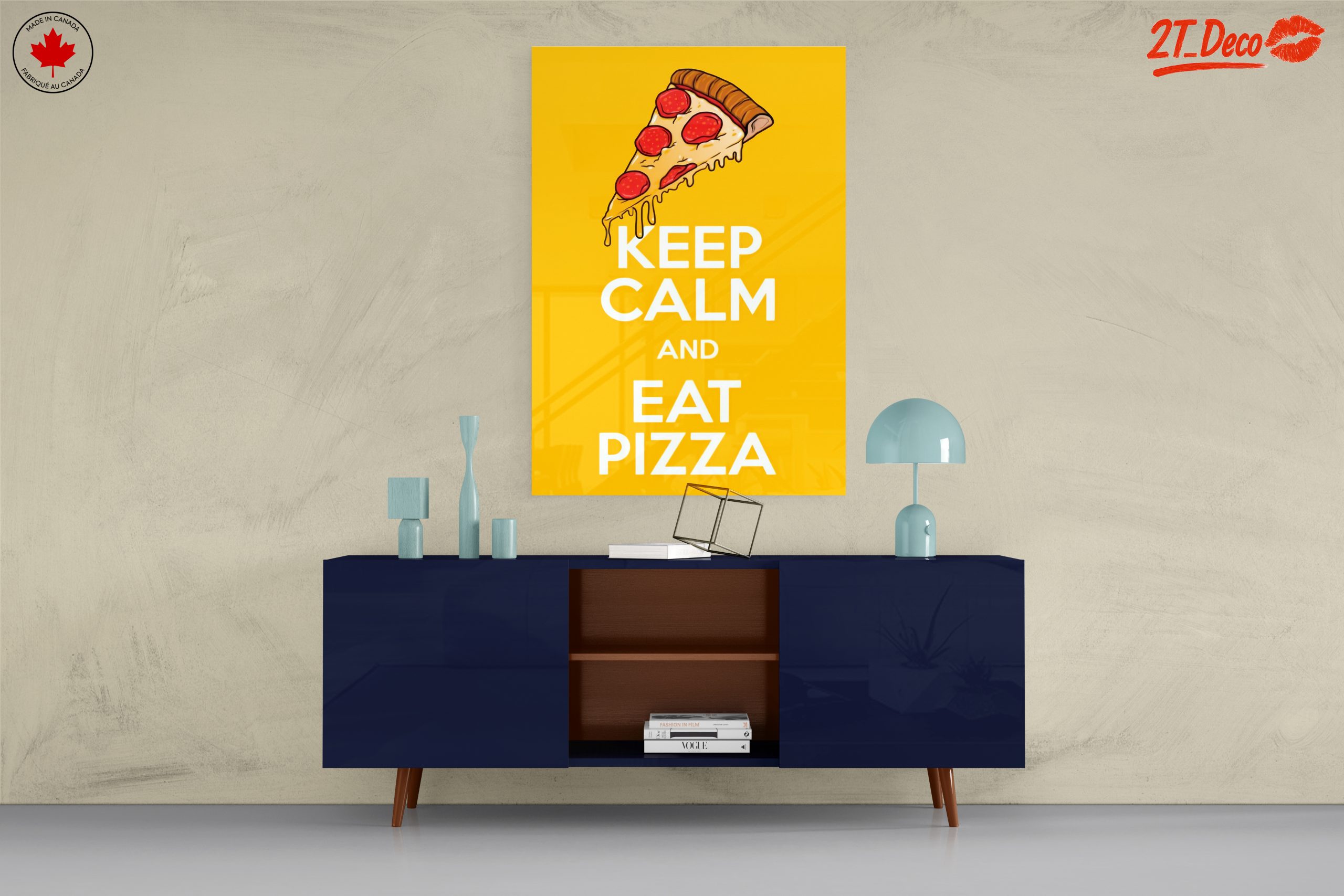Keep Calm and Eat Pizza Fun Wall Art - Image 8