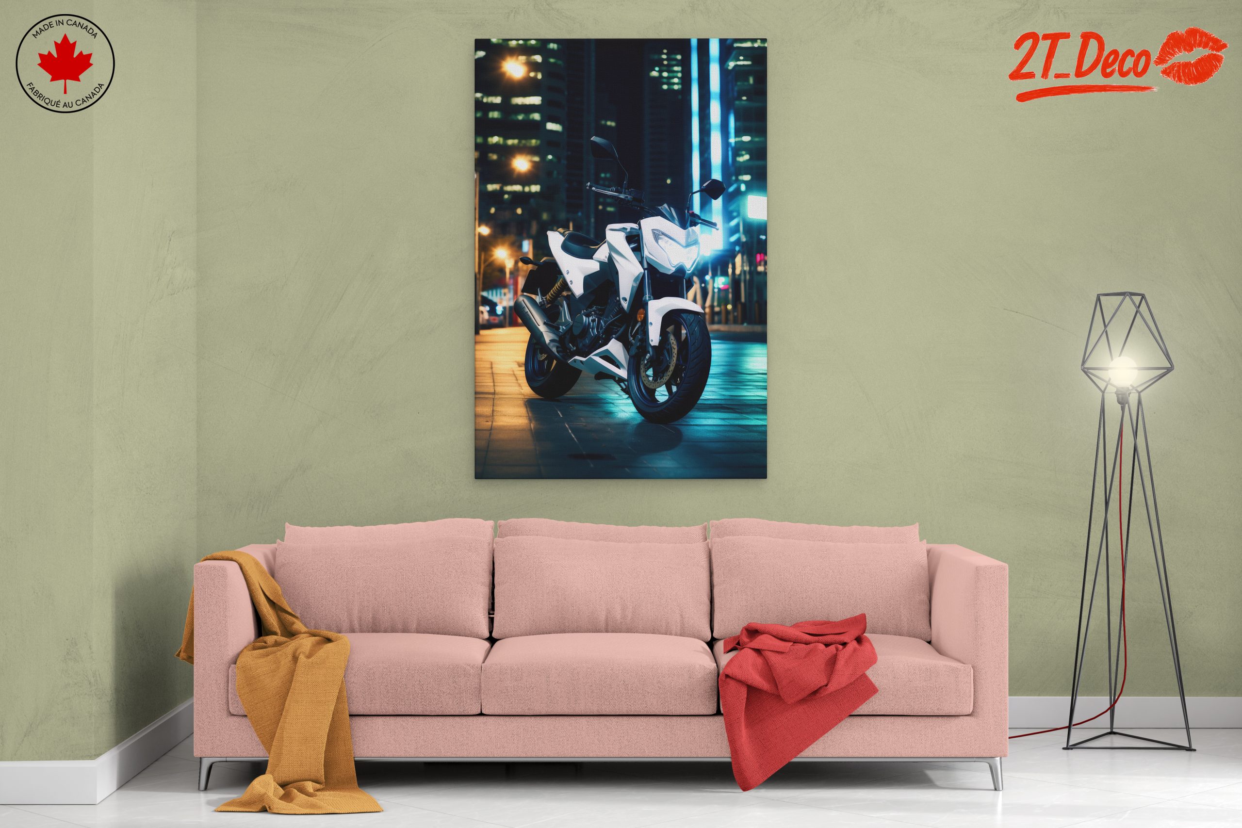 Modern Motorcycle in City Lights - Image 2
