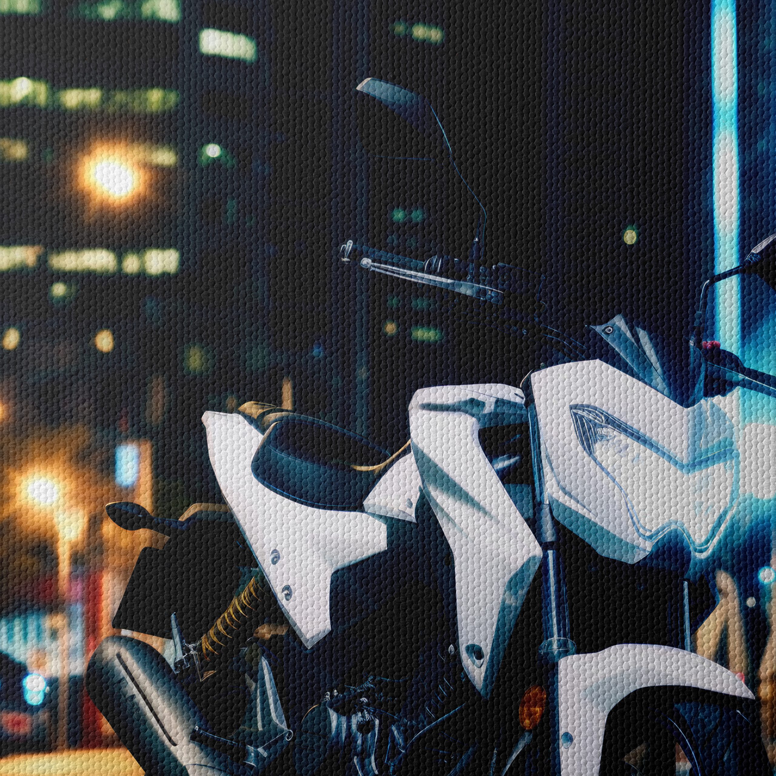 Modern Motorcycle in City Lights - Image 4