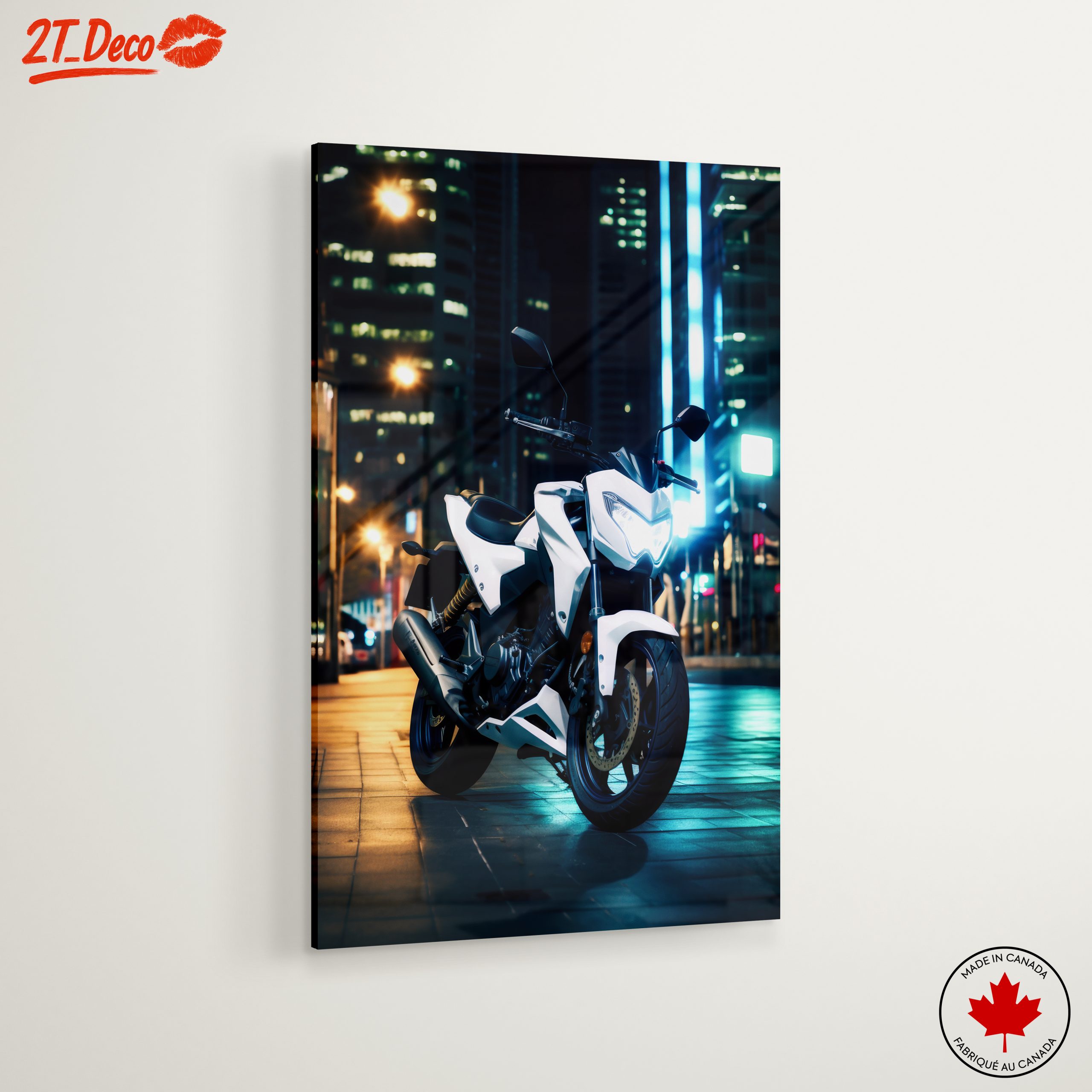 Modern Motorcycle in City Lights - Image 6