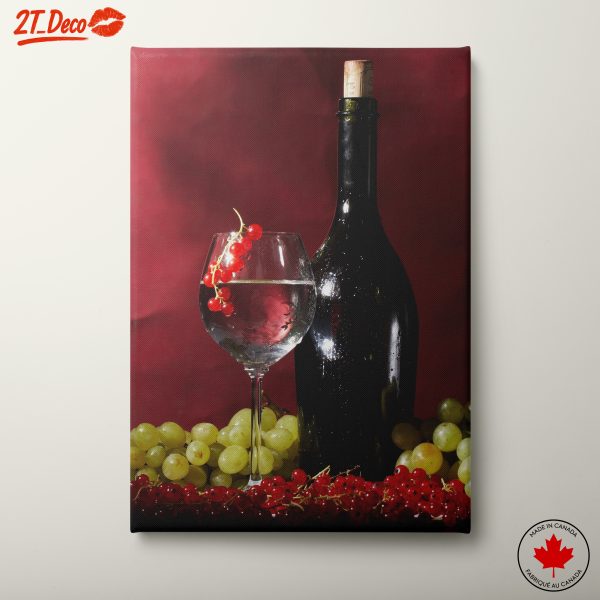 Elegant Wine Bottle With Grapes