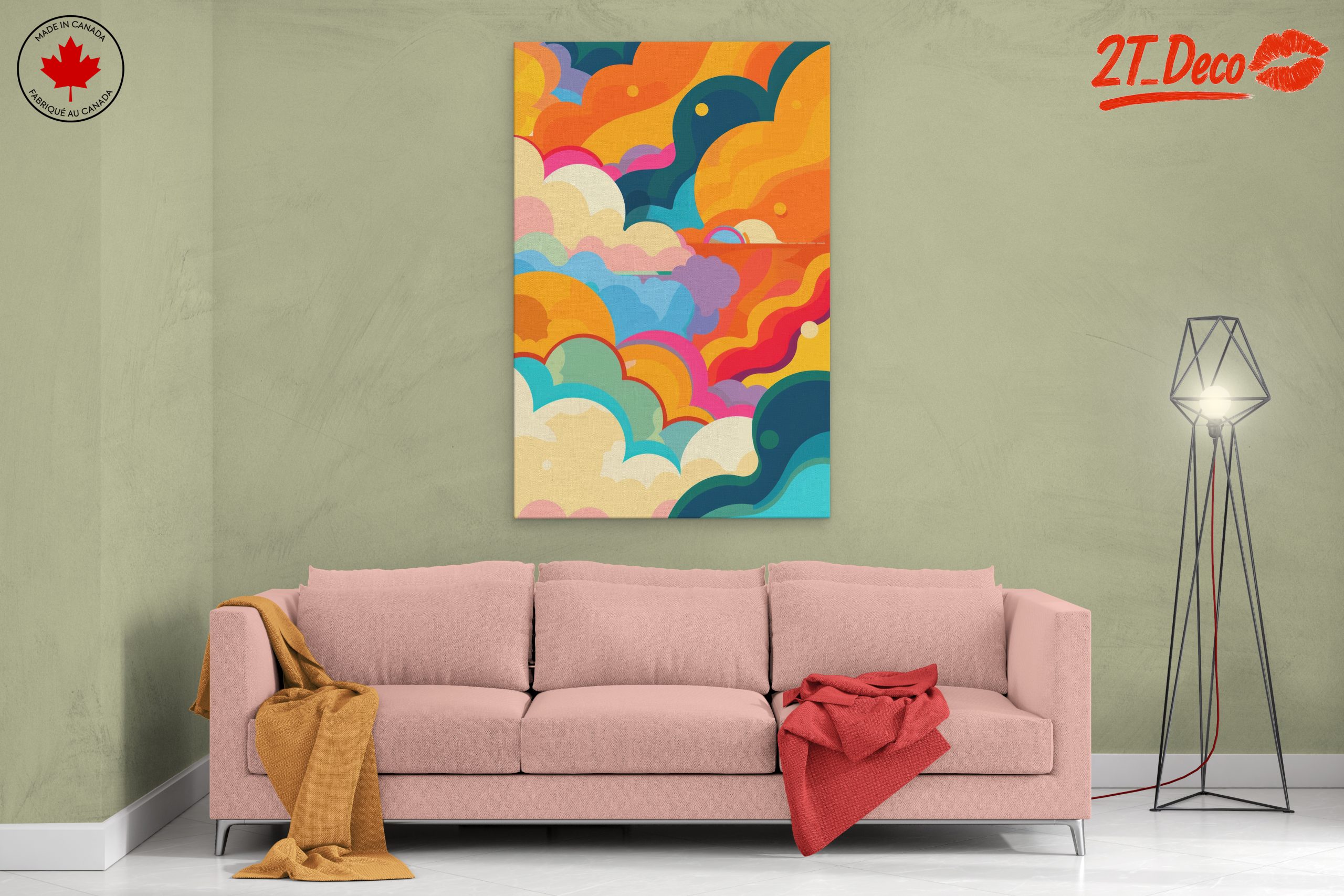Vibrant Abstract Cloud Art in Colorful Palette - Image 2