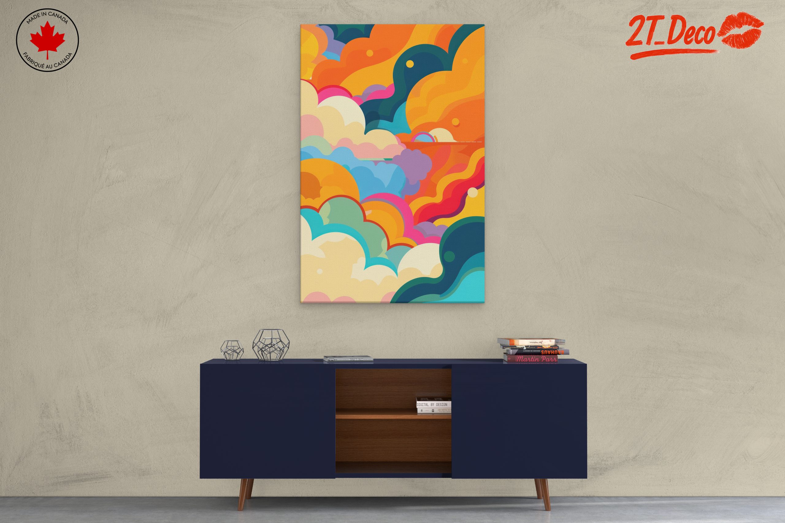 Vibrant Abstract Cloud Art in Colorful Palette - Image 3