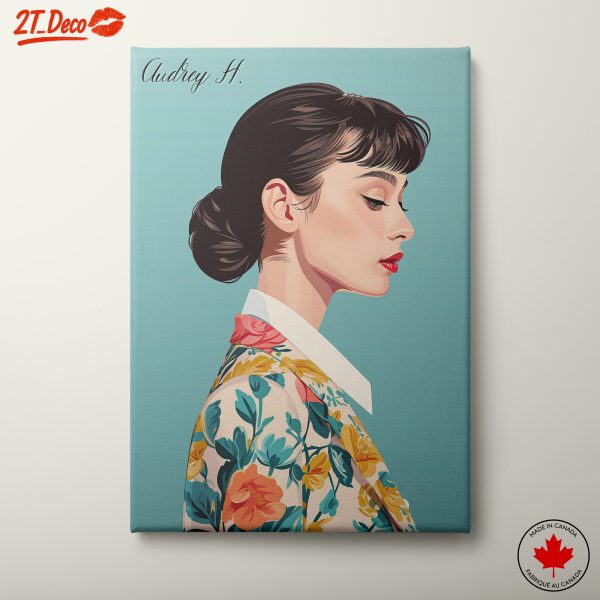 Stylish Woman Portrait Illustration with Floral Patterns