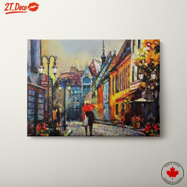 Charming City Scene with Umbrellas