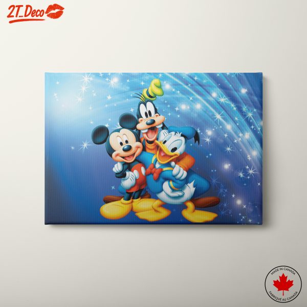 Classic Disney Characters in Colorful Artwork