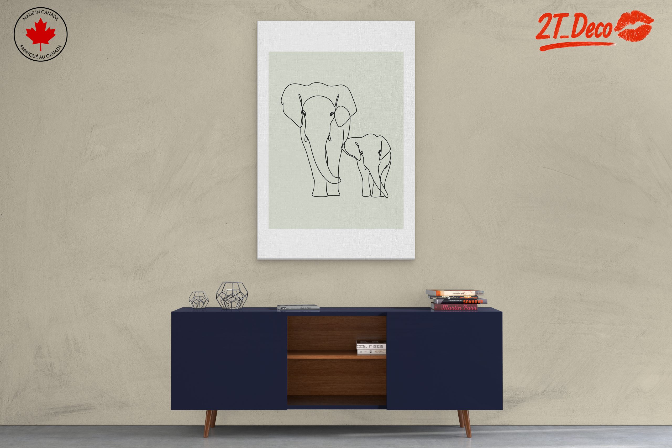 Minimalist Elephant Line Art for a Chic Decor - Image 3