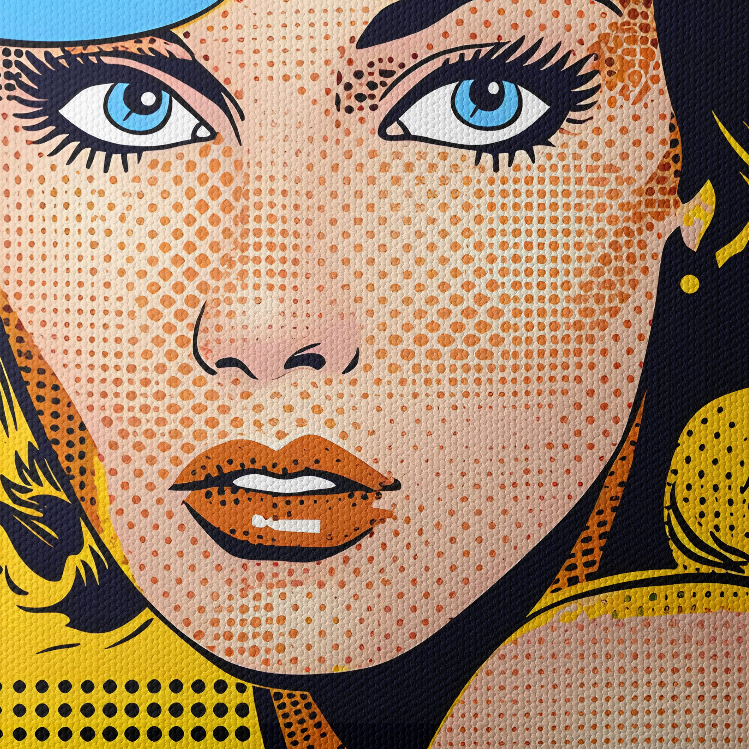 Vintage Pop Art Woman Portrait - Image 4