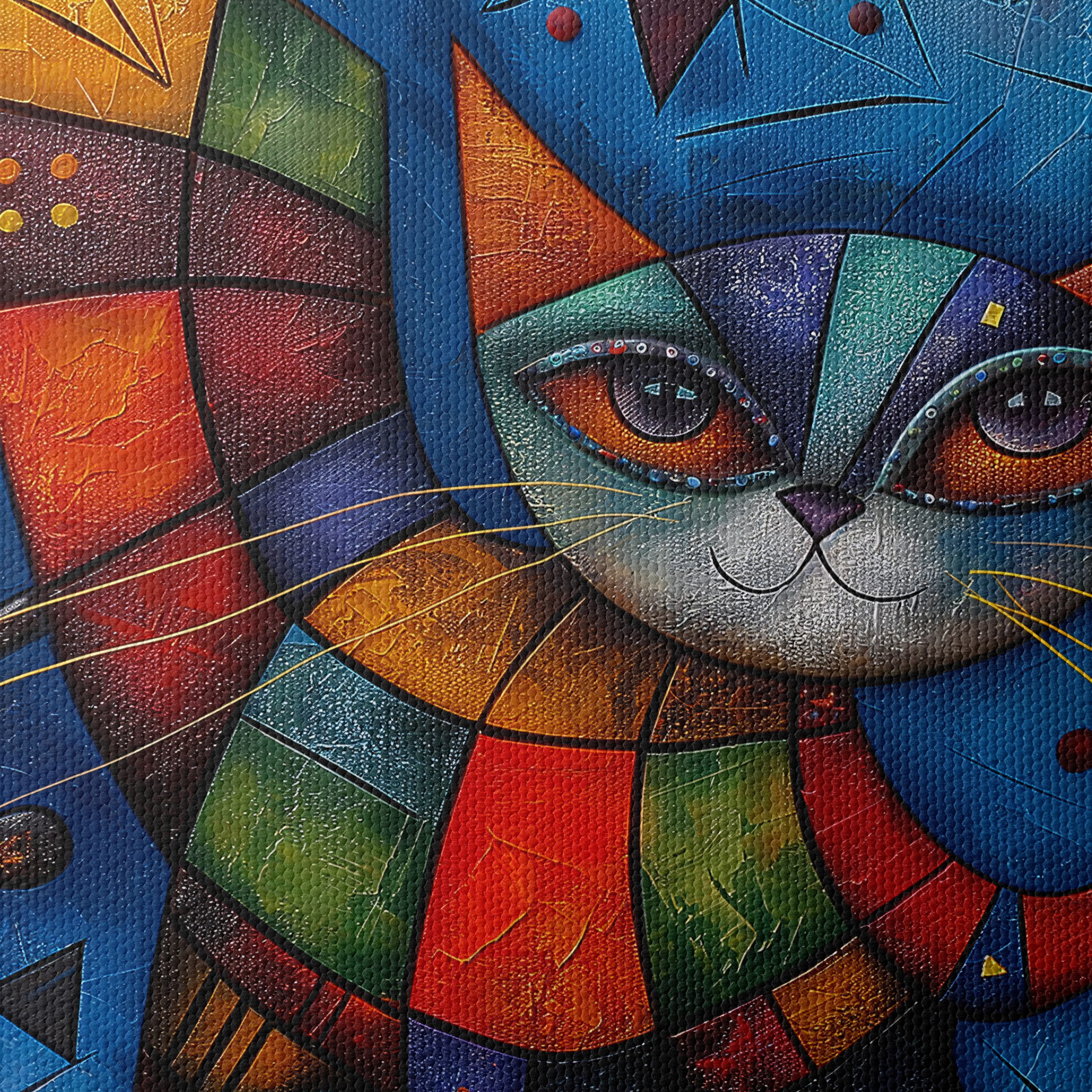 Colorful Whimsical Cat Artwork - Image 4