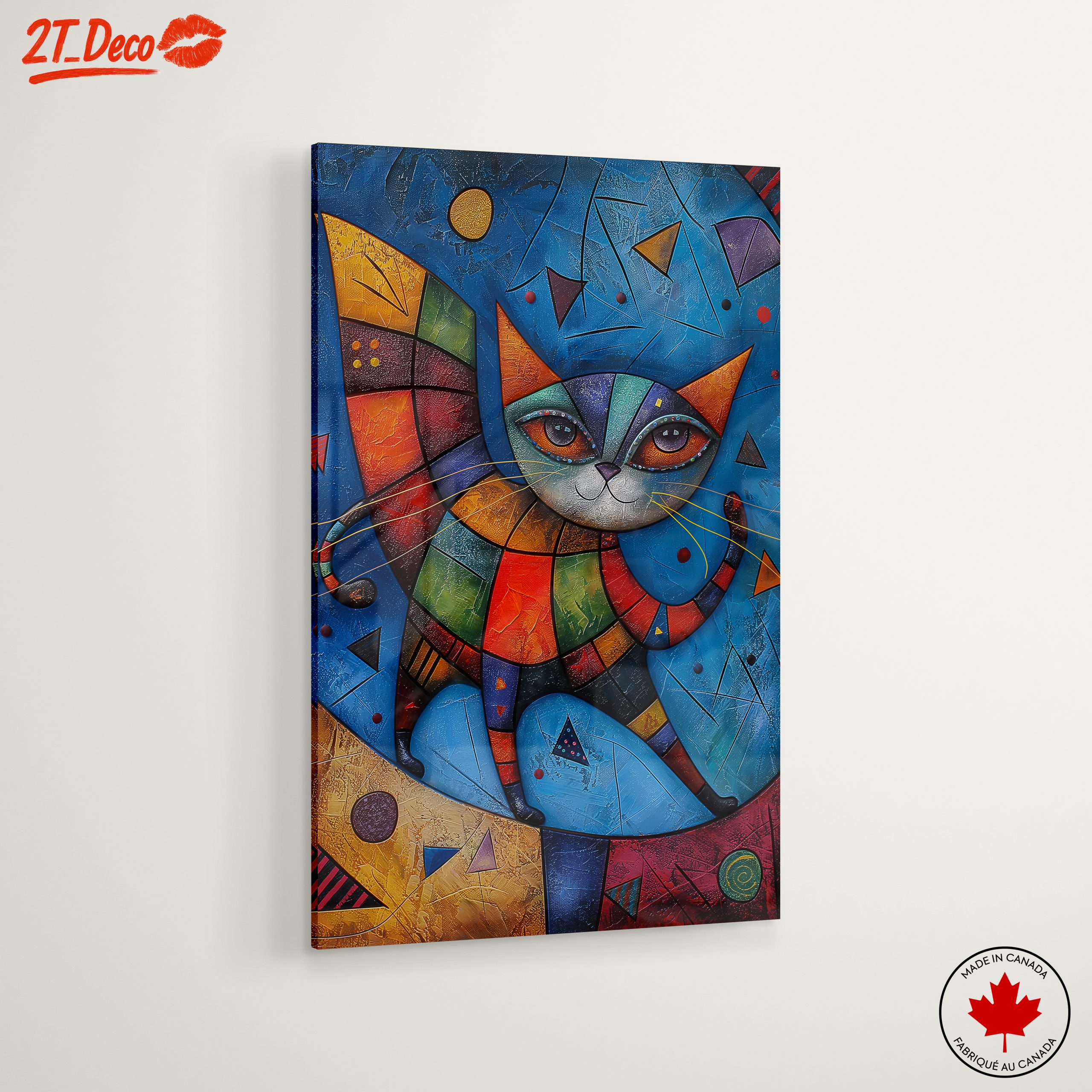 Colorful Whimsical Cat Artwork - Image 6