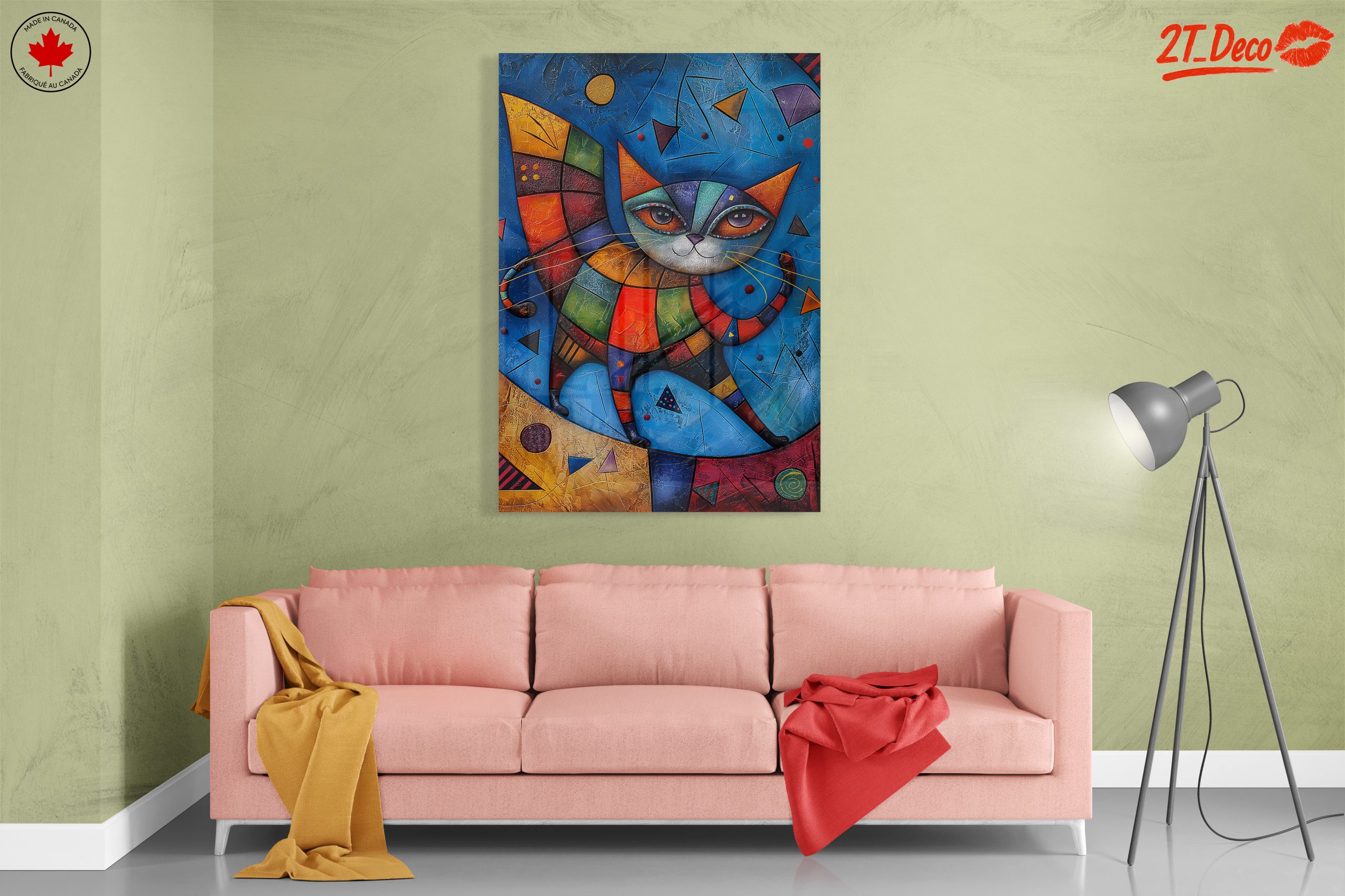 Colorful Whimsical Cat Artwork - Image 7