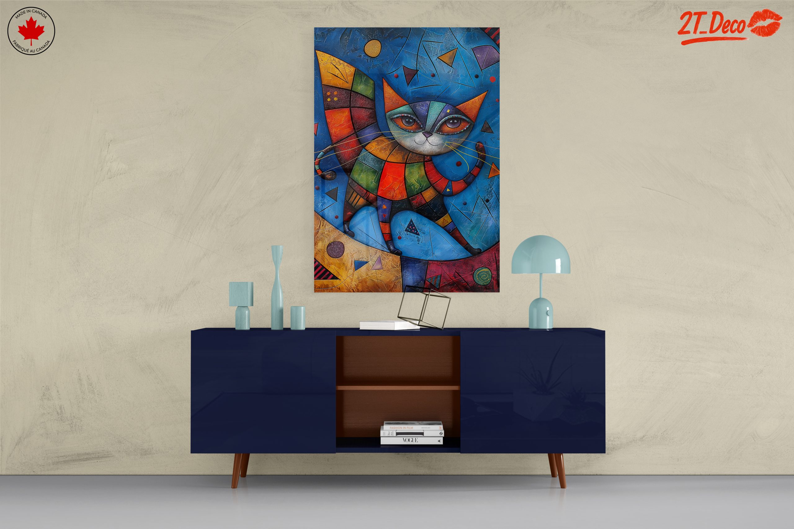 Colorful Whimsical Cat Artwork - Image 8