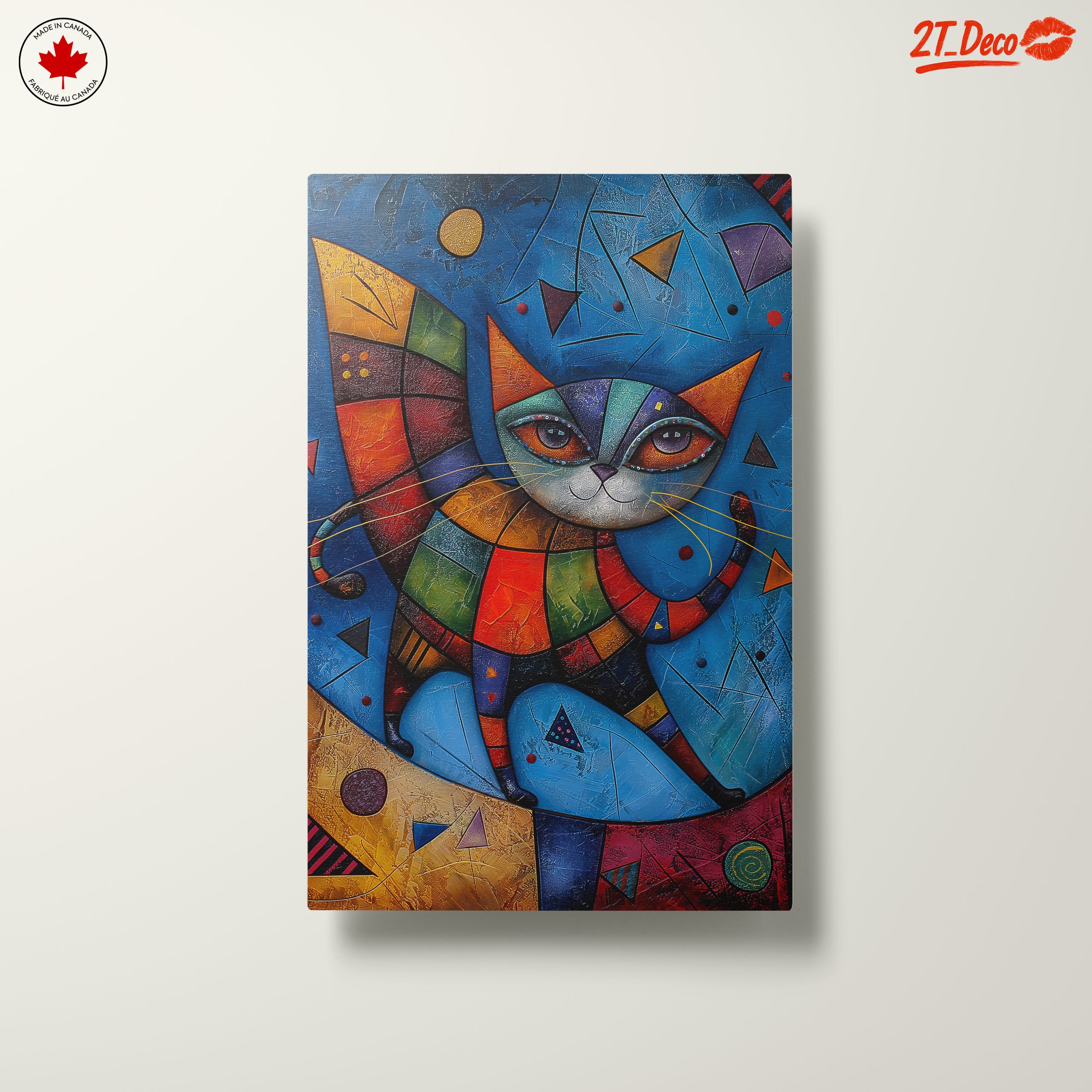 Colorful Whimsical Cat Artwork - Image 10