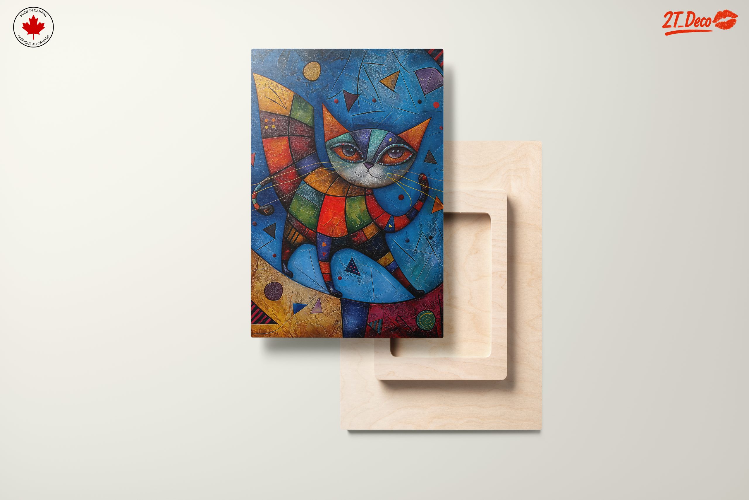 Colorful Whimsical Cat Artwork - Image 11
