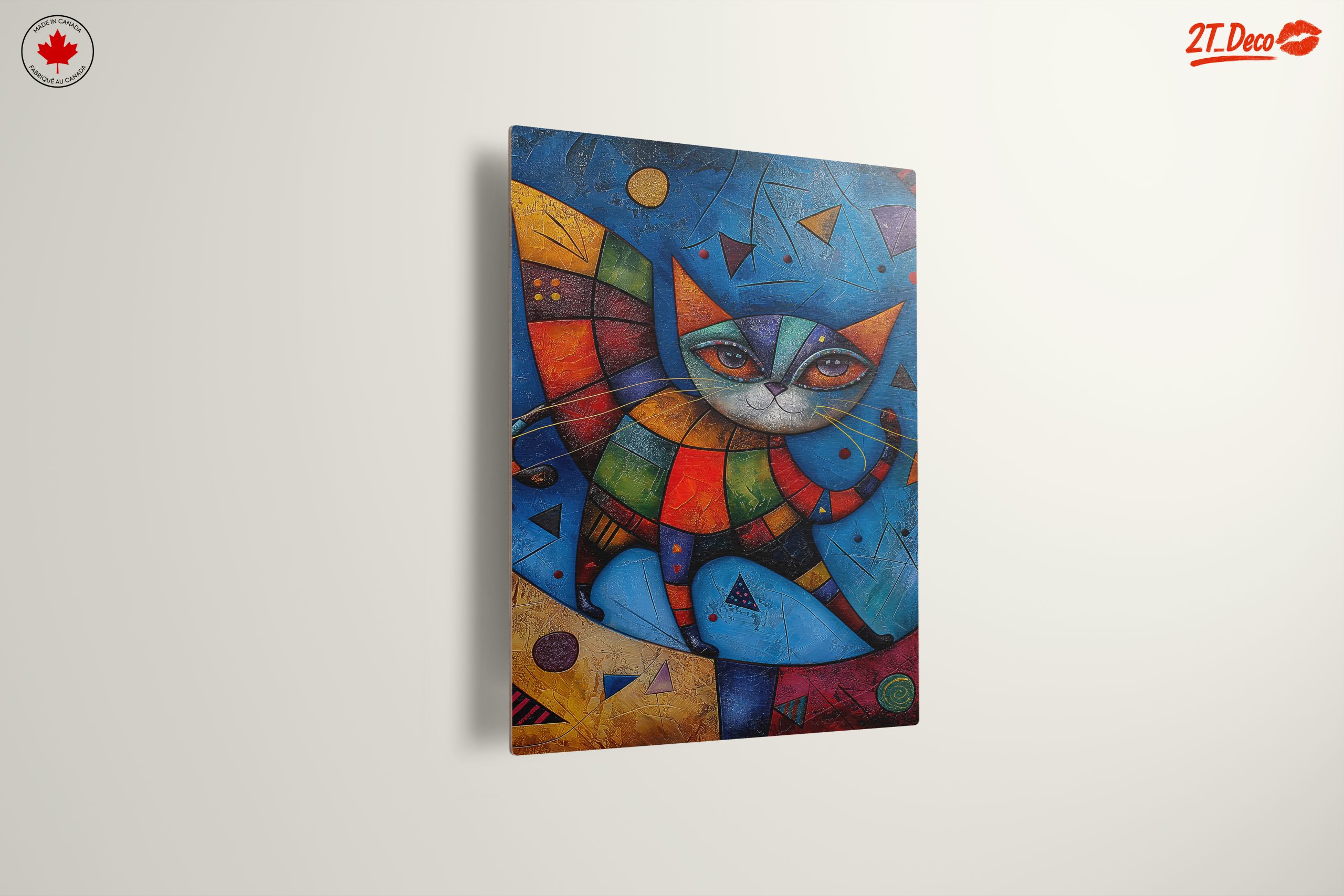Colorful Whimsical Cat Artwork - Image 13
