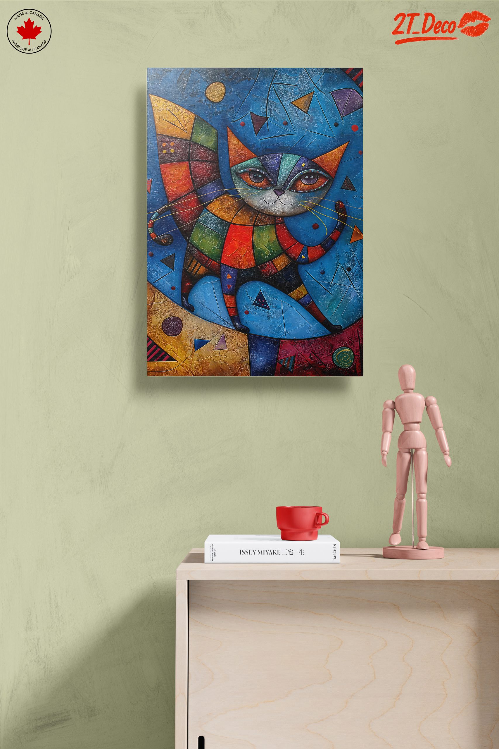 Colorful Whimsical Cat Artwork - Image 14