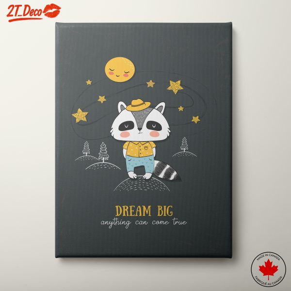 Dream Big Raccoon Artwork