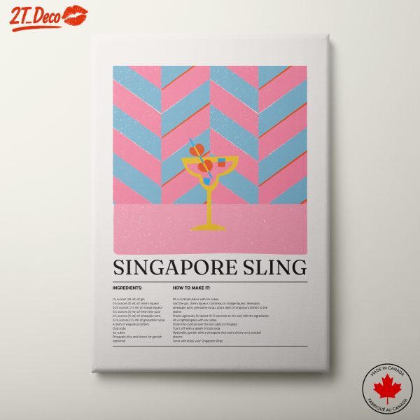 Singapore Sling Cocktail Recipe Art