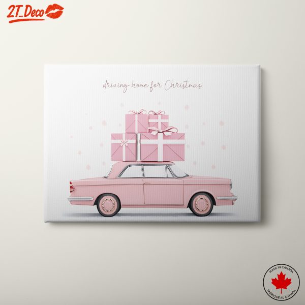 Pink Car with Christmas Gifts