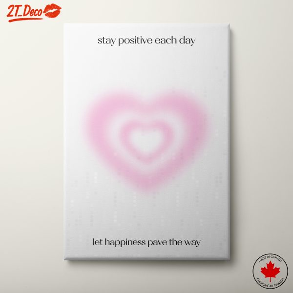 Inspirational Heart Shape Art with Positive Quotes