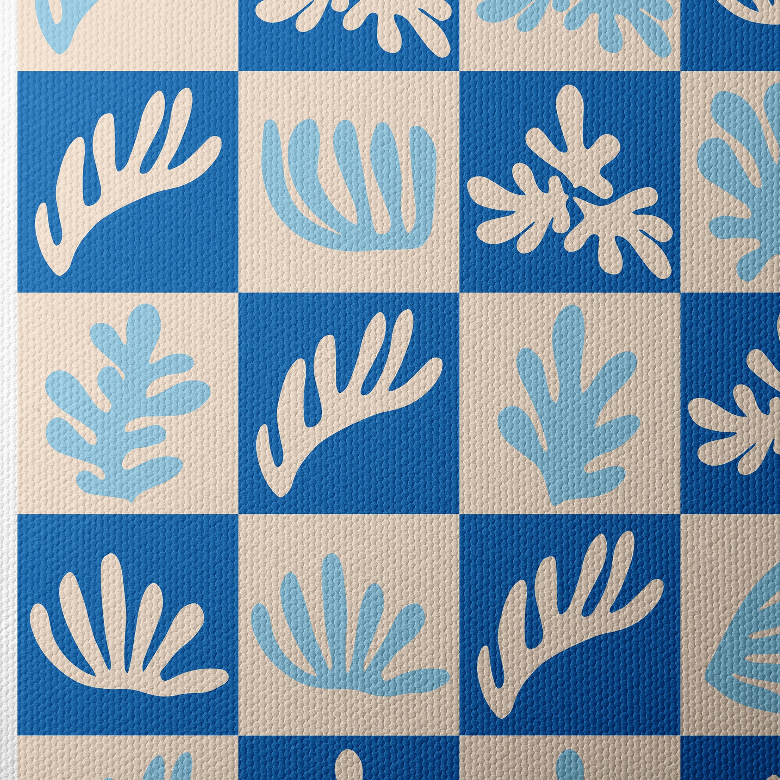 Abstract Botanical Shapes on Blue Background - Image 4