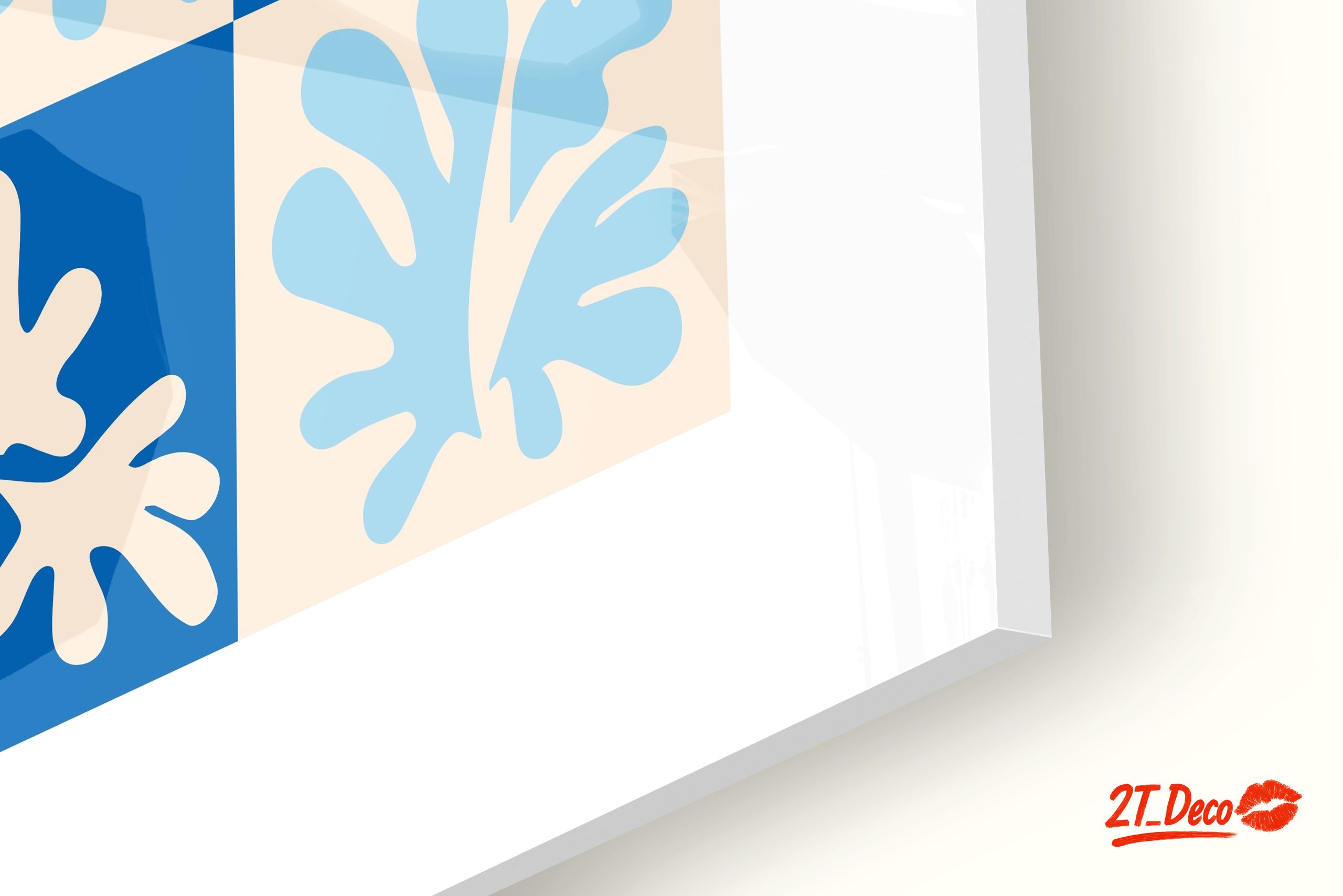 Abstract Botanical Shapes on Blue Background - Image 9